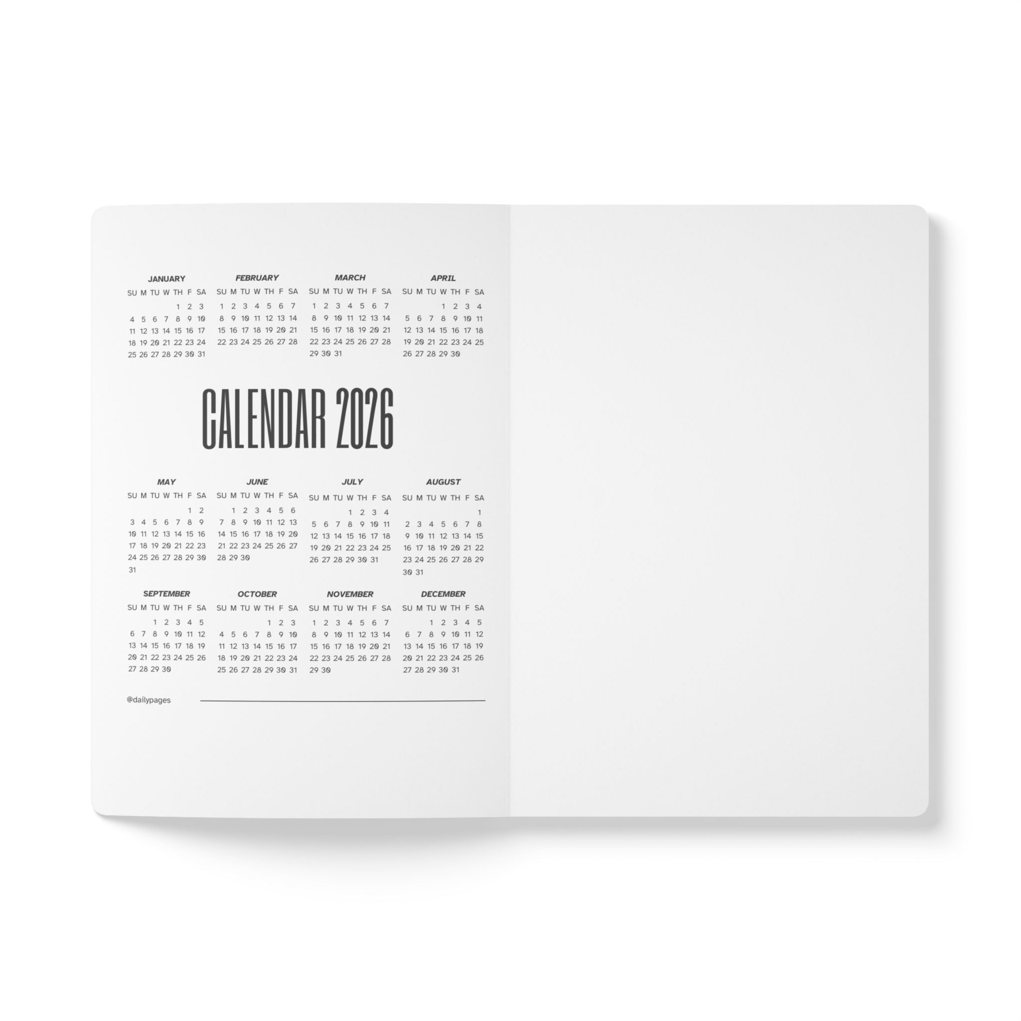 Journal Notebook with Calendar | Softcover Satin Finish | Art Journal